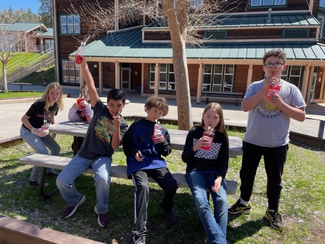 Students celebrate their success with fruit punch!