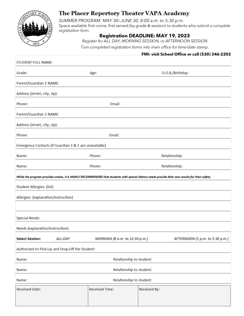 VAPA Registration Form